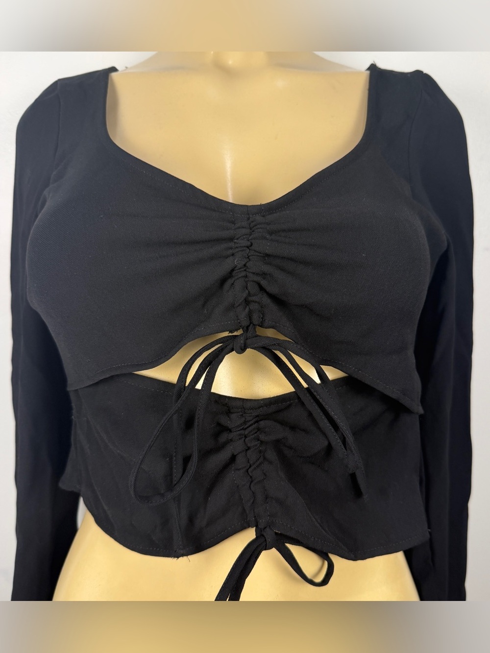 Zara Cutout Top Sz XS Whimsygoth Long Sleeves